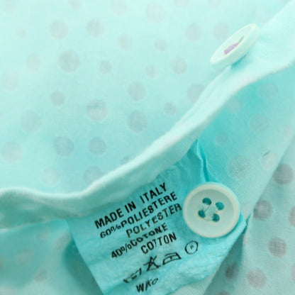 【中古】ポッジャンティ POGGIANTI 1958 ポリエステルコットン ドット レギュラーカラー カジュアルシャツ ライトブルー【サイズ38】【 状態ランクB 】【 メンズ 】