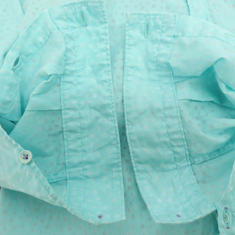 【中古】ポッジャンティ POGGIANTI 1958 ポリエステルコットン ドット レギュラーカラー カジュアルシャツ ライトブルー【 サイズ38 】【 状態ランクB 】【 メンズ 】 [BPD]