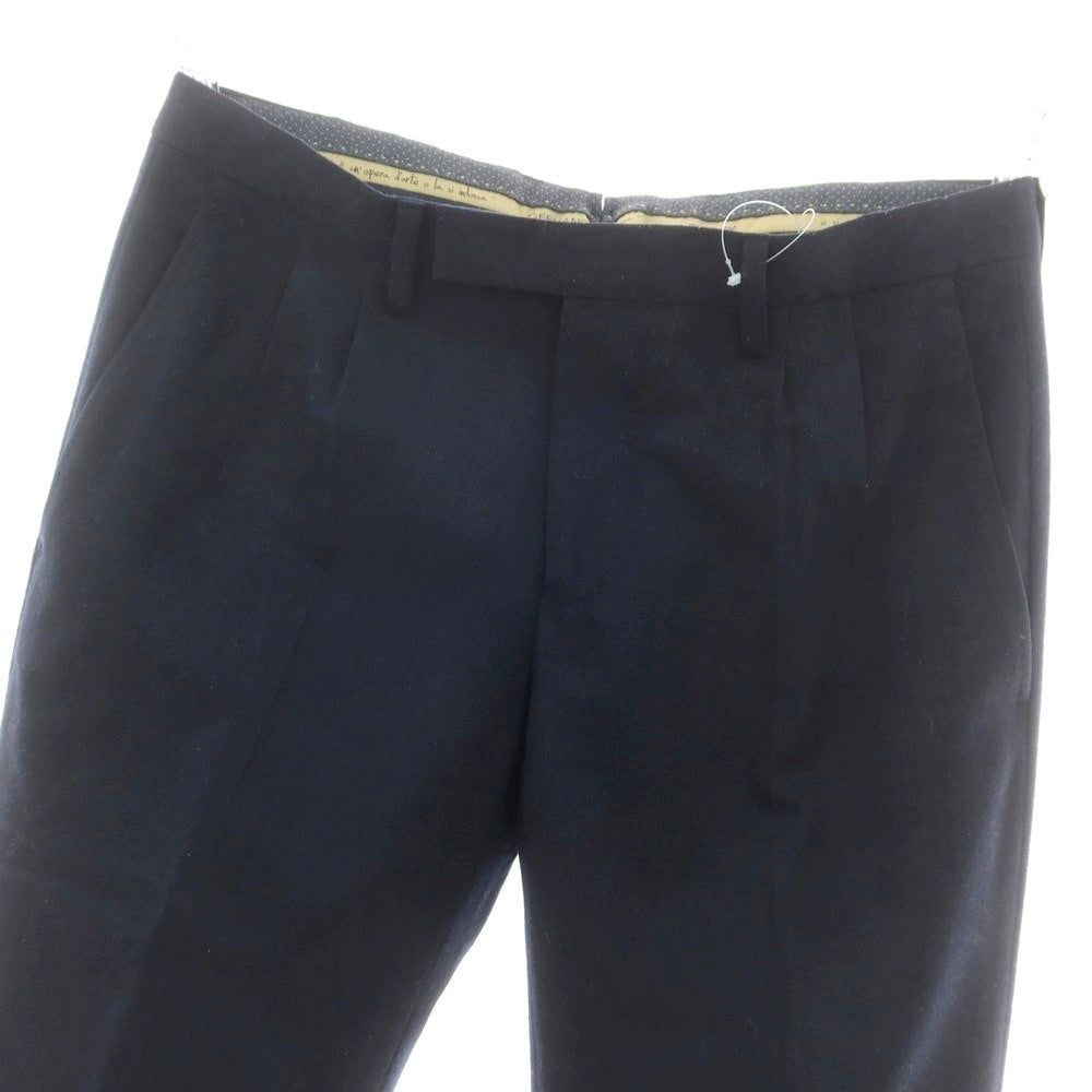 【中古】ジェルマーノ GERMANO ストレッチ ウール カジュアルスラックスパンツ ネイビー【 46 】【 状態ランクB 】【 メンズ 】