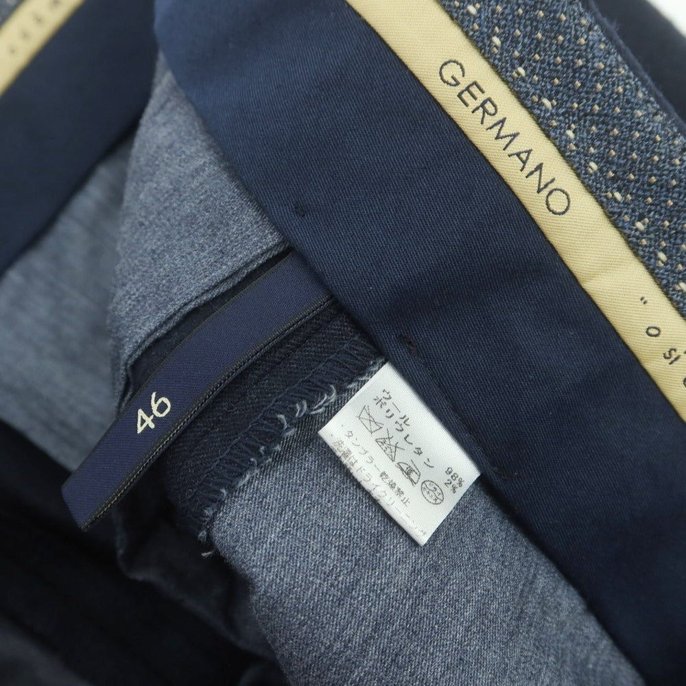 【中古】ジェルマーノ GERMANO ストレッチ ウール カジュアルスラックスパンツ ネイビー【 46 】【 状態ランクB 】【 メンズ 】