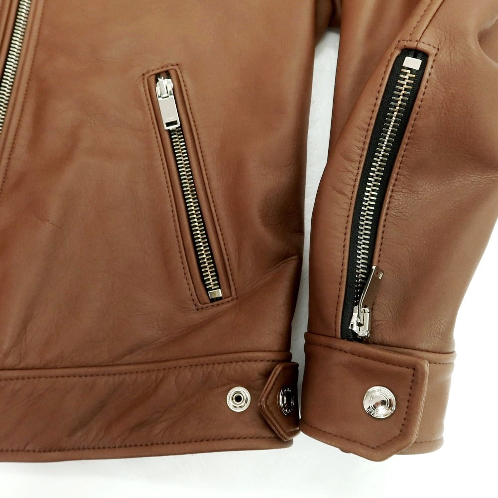 【中古】フィクサー FIXER レザー シングルライダースジャケット ブラウン【 46 】【 状態ランクB 】【 メンズ 】