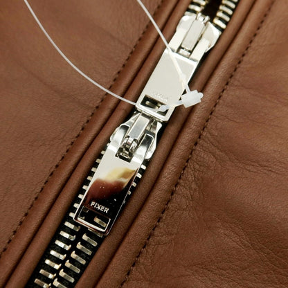 【中古】フィクサー FIXER レザー シングルライダースジャケット ブラウン【 46 】【 状態ランクB 】【 メンズ 】