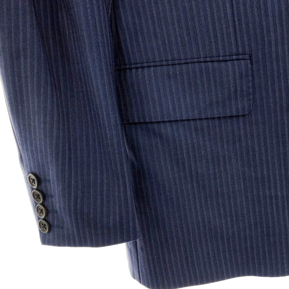 【中古】ポールスミス Paul Smith ウール ストライプ 2つボタンスーツ ネイビーブルーxホワイト【サイズM】【 状態ランクD 】【 メンズ 】