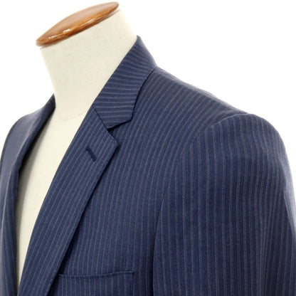 【中古】ポールスミス Paul Smith ウール ストライプ 2つボタンスーツ ネイビーブルーxホワイト【サイズM】【 状態ランクD 】【 メンズ 】