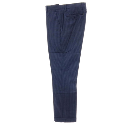 【中古】ポールスミス Paul Smith ウール ストライプ 2つボタンスーツ ネイビーブルーxホワイト【サイズM】【 状態ランクD 】【 メンズ 】