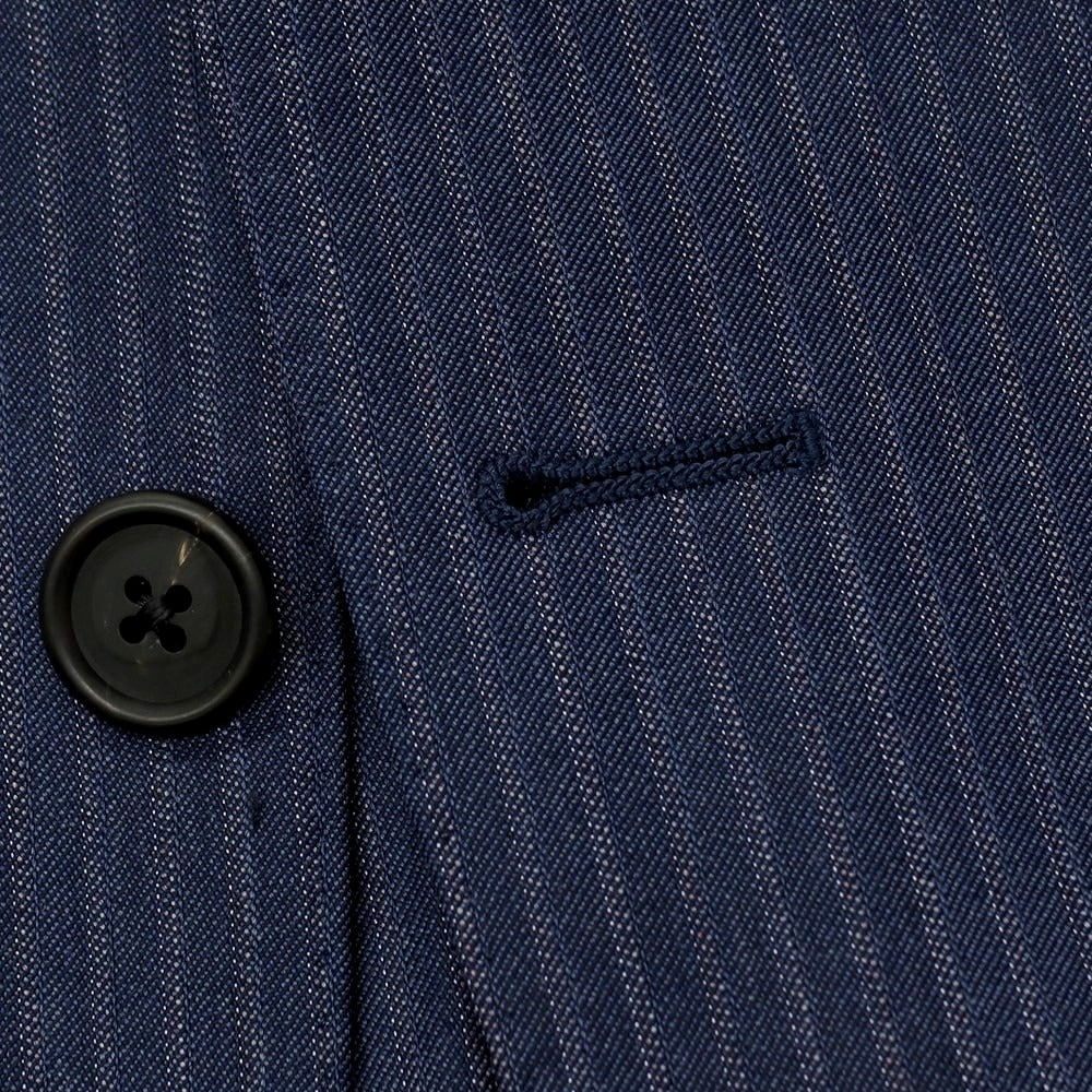 【中古】ポールスミス Paul Smith ウール ストライプ 2つボタンスーツ ネイビーブルーxホワイト【サイズM】【 状態ランクD 】【 メンズ 】