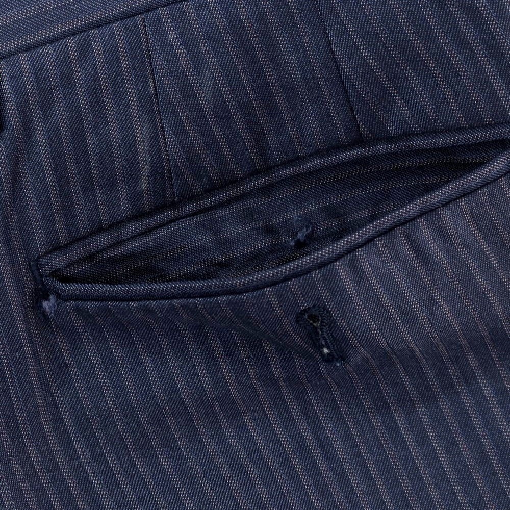 【中古】ポールスミス Paul Smith ウール ストライプ 2つボタンスーツ ネイビーブルーxホワイト【サイズM】【 状態ランクD 】【 メンズ 】