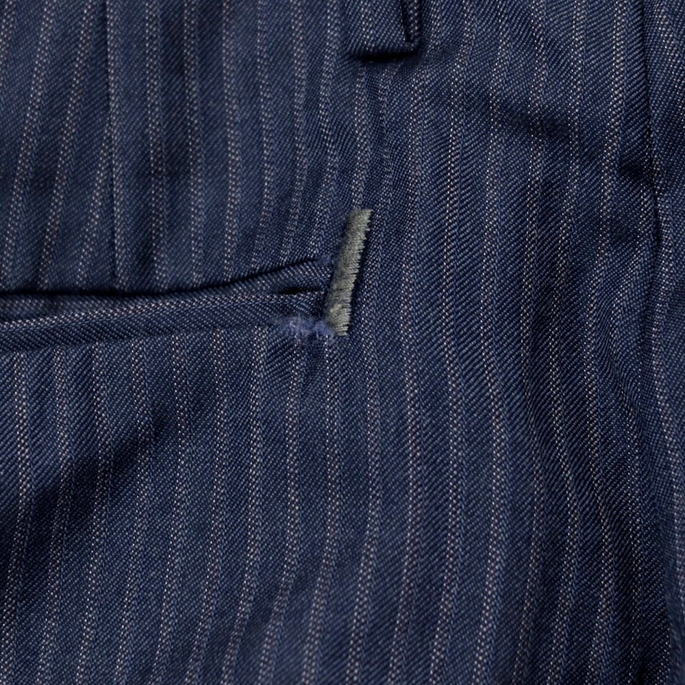 【中古】ポールスミス Paul Smith ウール ストライプ 2つボタンスーツ ネイビーブルーxホワイト【サイズM】【 状態ランクD 】【 メンズ 】