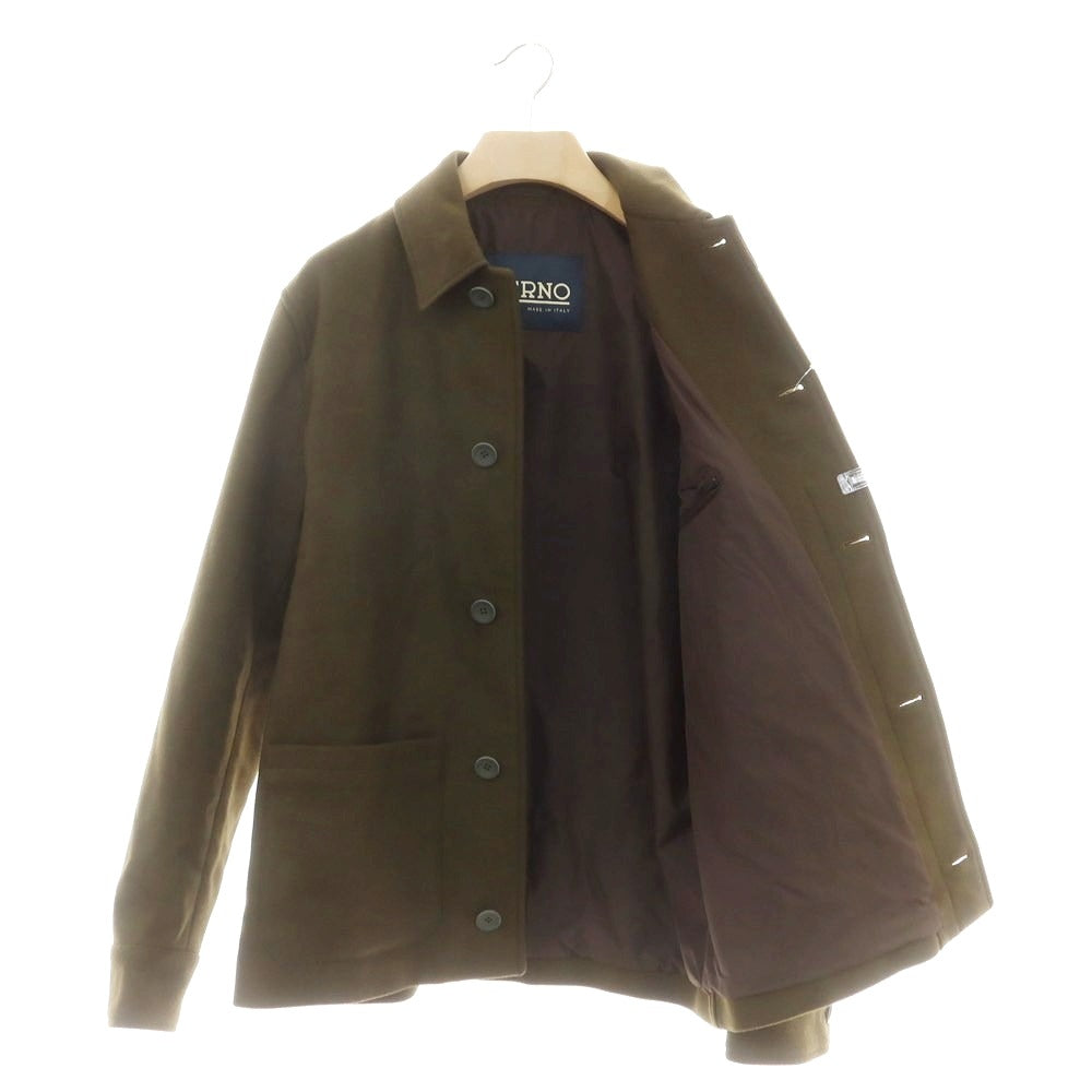 【中古】ヘルノ Herno ウールナイロン カバーオール オリーブ【 50 】【 状態ランクB 】【 メンズ 】