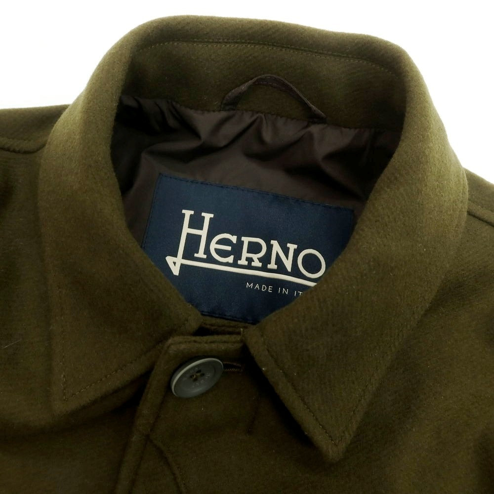 【中古】ヘルノ Herno ウールナイロン カバーオール オリーブ【 50 】【 状態ランクB 】【 メンズ 】