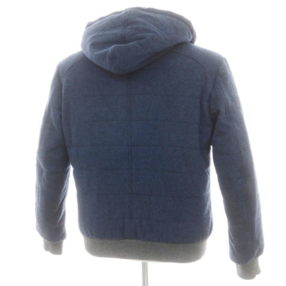 【中古】【未使用】バルバ BARBA ウール ダウンジャケット ダークブルー系xグレー【 50 】【 状態ランクS 】【 メンズ 】