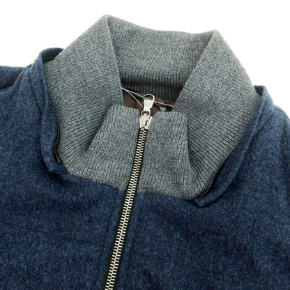 【中古】【未使用】バルバ BARBA ウール ダウンジャケット ダークブルー系xグレー【 50 】【 状態ランクS 】【 メンズ 】