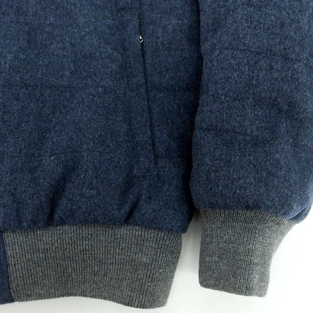 【中古】【未使用】バルバ BARBA ウール ダウンジャケット ダークブルー系xグレー【 50 】【 状態ランクS 】【 メンズ 】