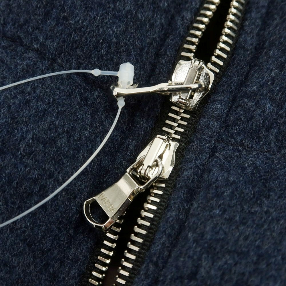 【中古】【未使用】バルバ BARBA ウール ダウンジャケット ダークブルー系xグレー【 50 】【 状態ランクS 】【 メンズ 】