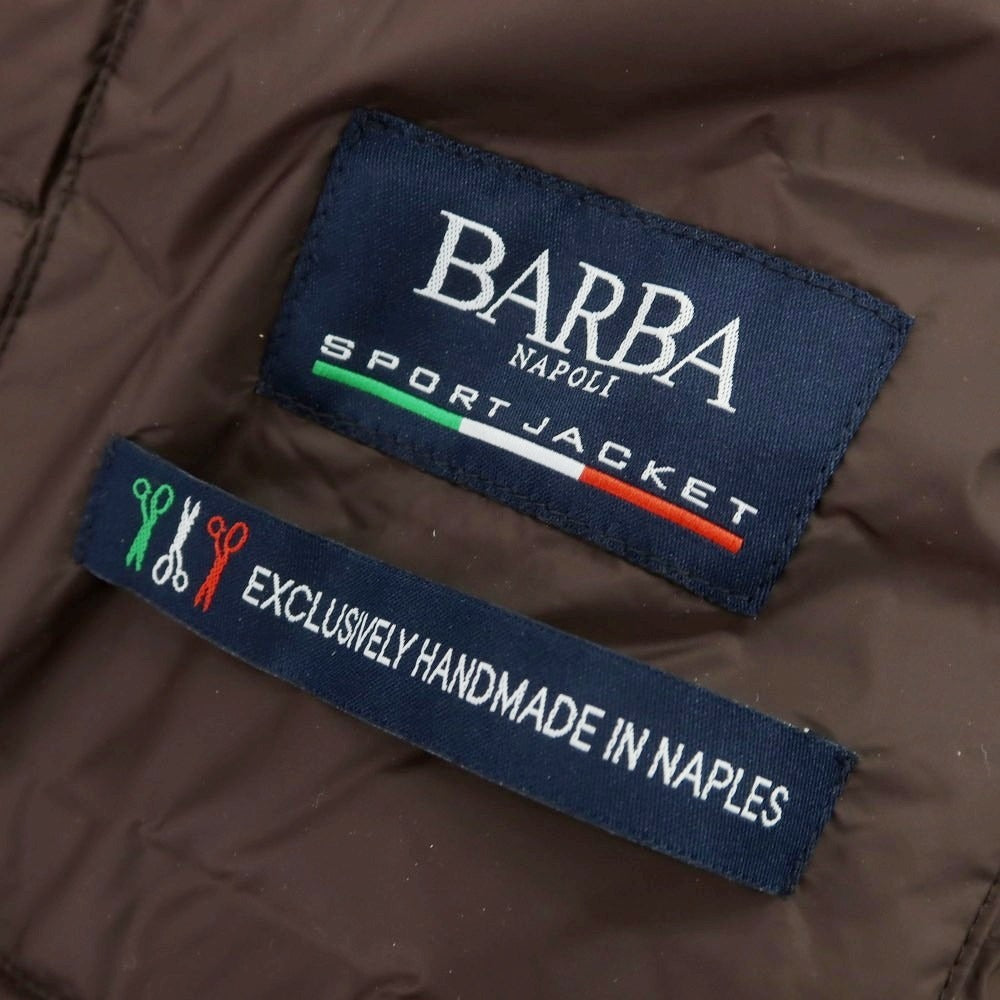 【中古】【未使用】バルバ BARBA ウール ダウンジャケット ダークブルー系xグレー【 50 】【 状態ランクS 】【 メンズ 】