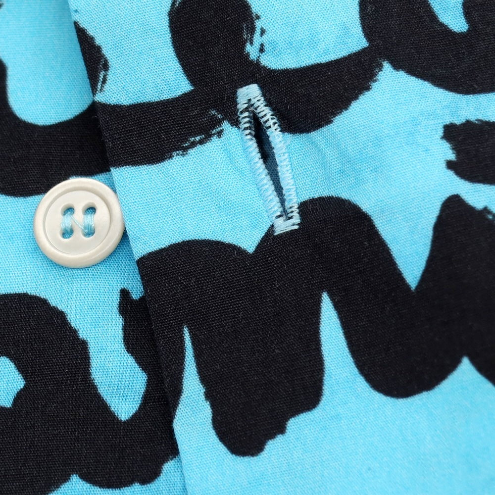 【中古】マルニ MARNI × Flaminia Veronesi コットン プリント オープンカラー 半袖シャツ ブルー【サイズ46】【 状態ランクB 】【 メンズ 】