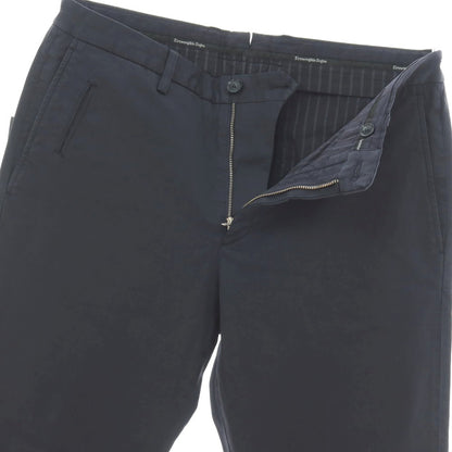 【中古】エルメネジルドゼニア Ermenegildo Zegna コットン カジュアルスラックスパンツ ネイビー【サイズ48】【 状態ランクB 】【 メンズ 】