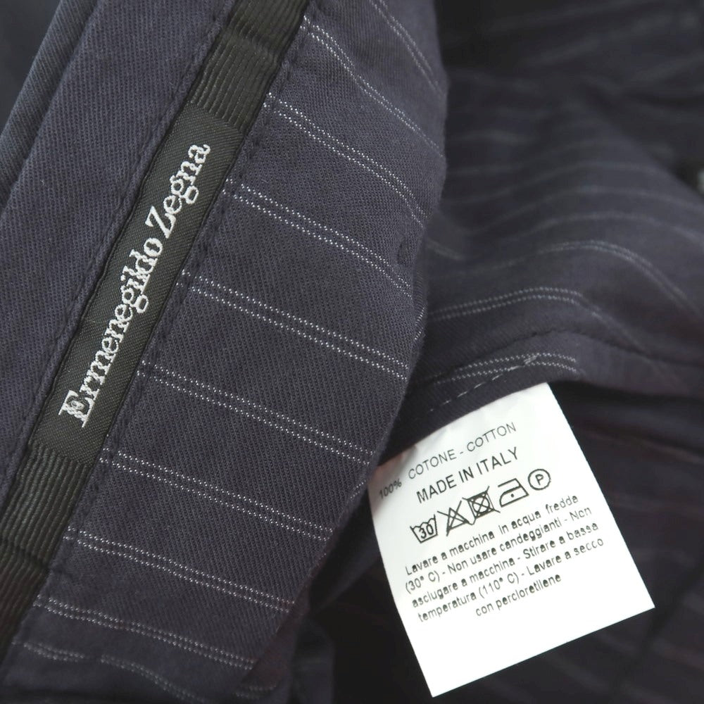 【中古】エルメネジルドゼニア Ermenegildo Zegna コットン カジュアルスラックスパンツ ネイビー【サイズ48】【 状態ランクB 】【 メンズ 】