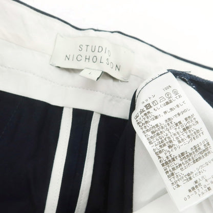 【中古】スタジオニコルソン STUDIO NICHOLSON BRIDGES ピーチコットンツイル パンツ ネイビー【 L 】【 状態ランクC 】【 メンズ 】
