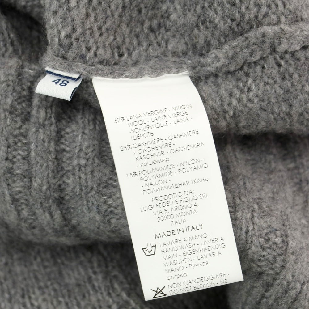 【中古】フェデーリ FEDELI ウールカシミヤナイロン クルーネック プルオーバーニット グレー【 48 】【 状態ランクA 】【 メンズ 】