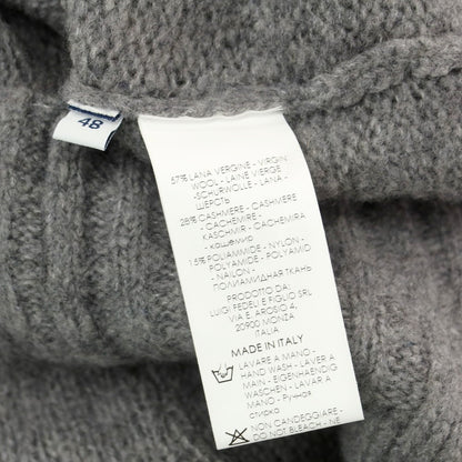 【中古】フェデーリ FEDELI ウールカシミヤナイロン クルーネック プルオーバーニット グレー【 48 】【 状態ランクA 】【 メンズ 】