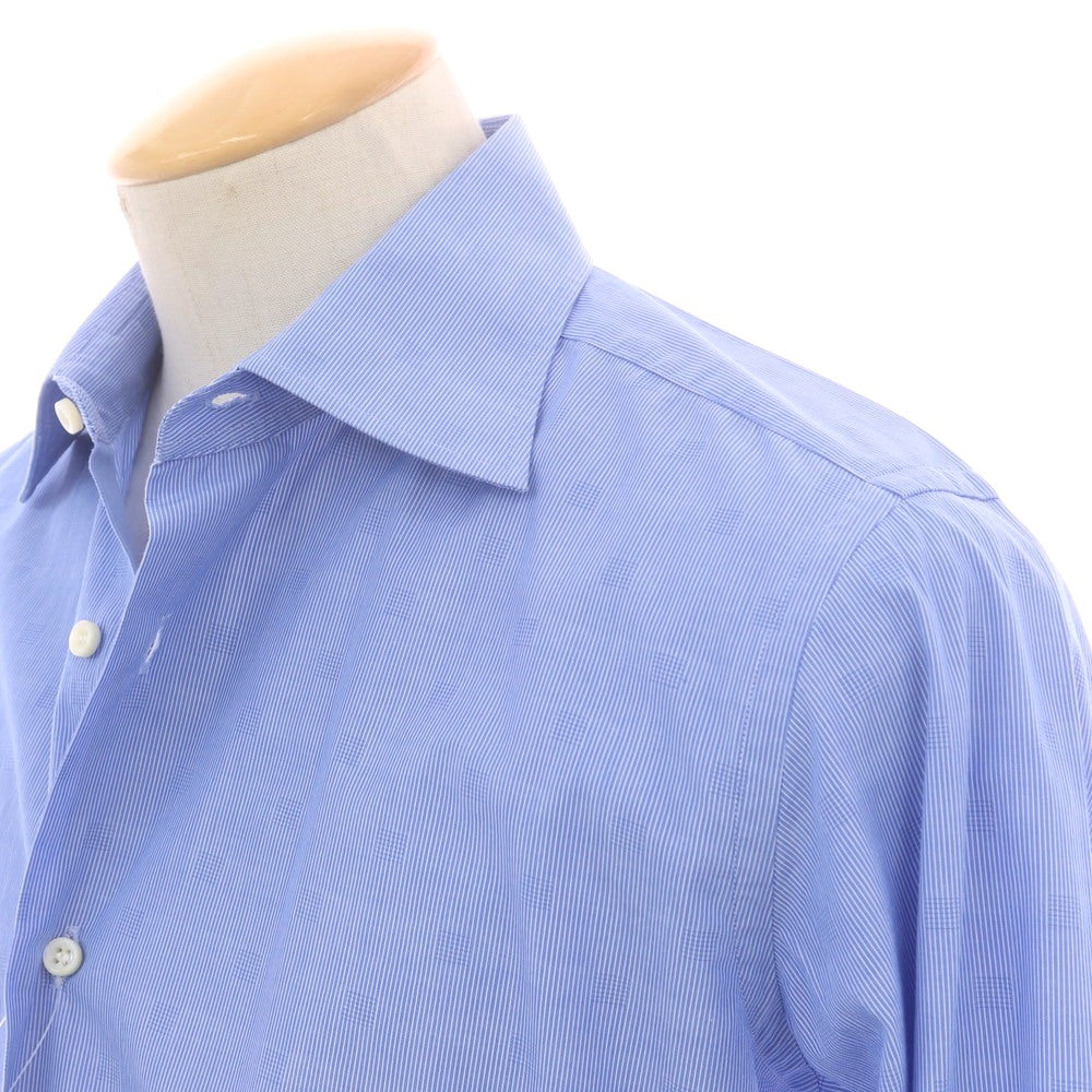 【中古】オリアン ORIAN コットン セミワイドカラー ドレスシャツ ブルーxホワイト【 38 】【 状態ランクB 】【 メンズ 】