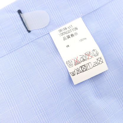 【中古】オリアン ORIAN BEAMS F別注 コットン チェック ワイドカラー ドレスシャツ ライトブルーxホワイト【 38 】【 状態ランクB 】【 メンズ 】