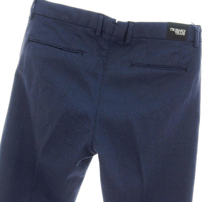 【中古】トラサルディ TRUSSARDI ガーメントダイ ストレッチ コットンポリエステル カジュアルスラックスパンツ ネイビー【サイズ44】【 状態ランクA 】【 メンズ 】