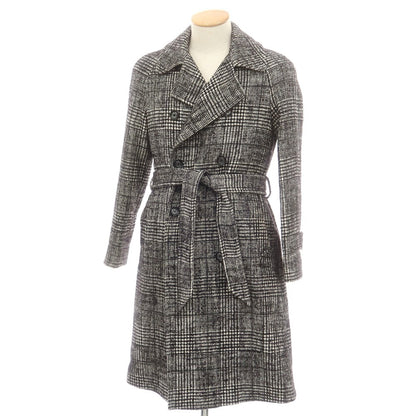 【中古】タリアトーレ TAGLIATORE コットンウール チェック ダブルブレストコート ブラックxホワイト【 42 】【 状態ランクC 】【 メンズ 】