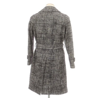 【中古】タリアトーレ TAGLIATORE コットンウール チェック ダブルブレストコート ブラックxホワイト【 42 】【 状態ランクC 】【 メンズ 】