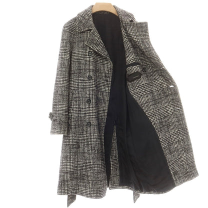 【中古】タリアトーレ TAGLIATORE コットンウール チェック ダブルブレストコート ブラックxホワイト【 42 】【 状態ランクC 】【 メンズ 】