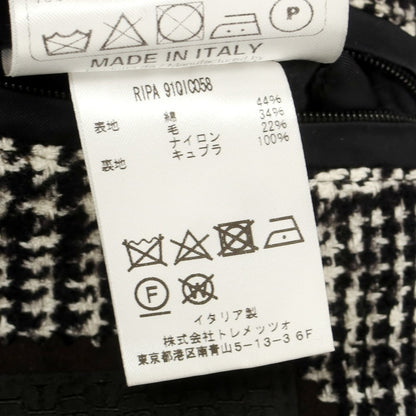 【中古】タリアトーレ TAGLIATORE コットンウール チェック ダブルブレストコート ブラックxホワイト【 42 】【 状態ランクC 】【 メンズ 】