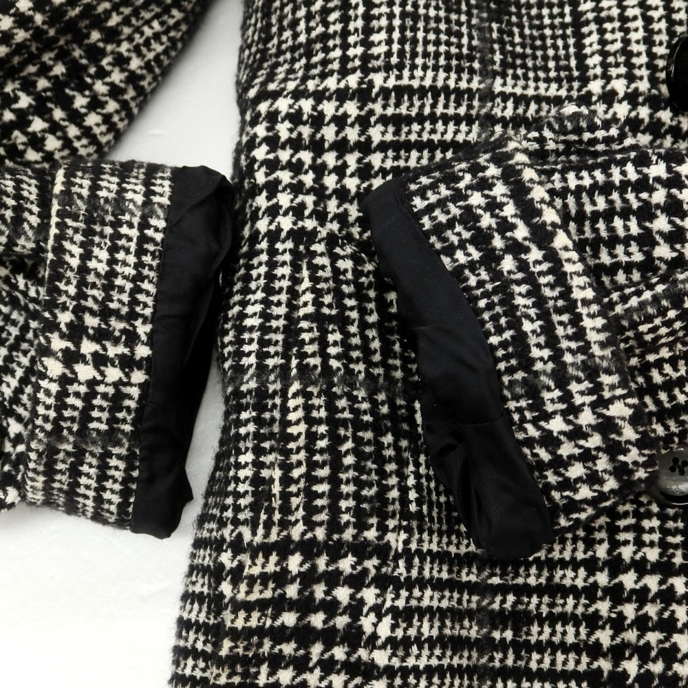 【中古】タリアトーレ TAGLIATORE コットンウール チェック ダブルブレストコート ブラックxホワイト【 42 】【 状態ランクC 】【 メンズ 】