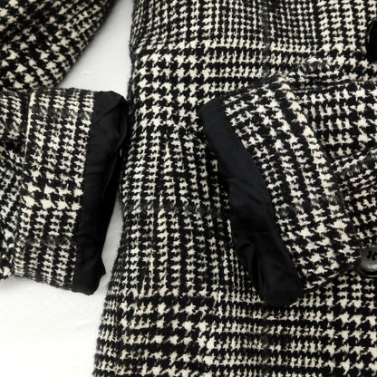 【中古】タリアトーレ TAGLIATORE コットンウール チェック ダブルブレストコート ブラックxホワイト【 42 】【 状態ランクC 】【 メンズ 】