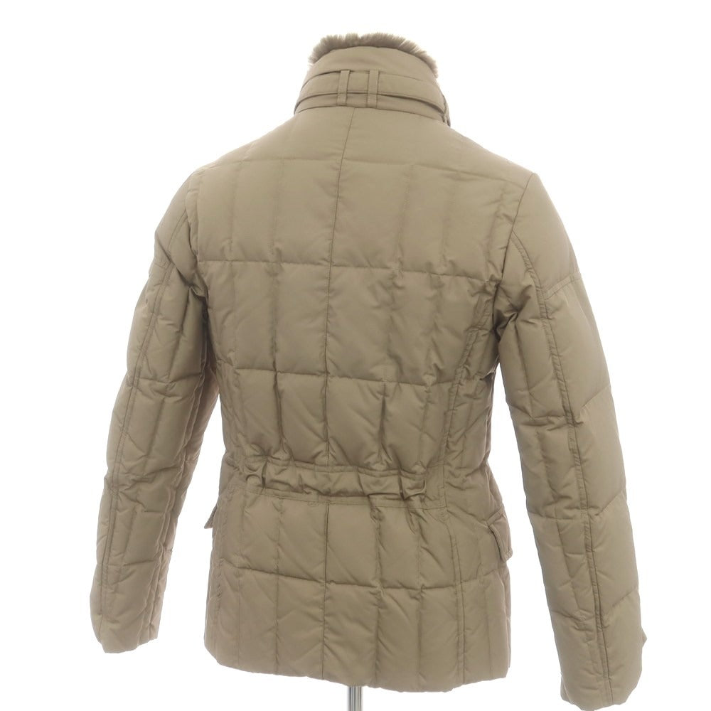 【中古】ムーレー MOORER ポリエステル ファー ダウンジャケット ベージュ【 44 】【 状態ランクD 】【 メンズ 】