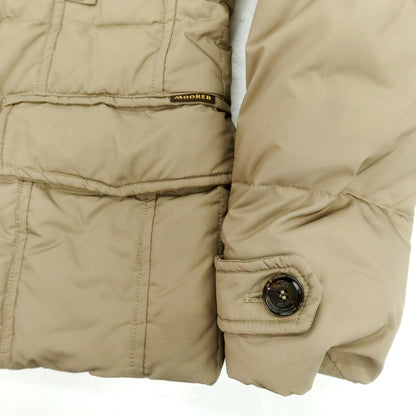 【中古】ムーレー MOORER ポリエステル ファー ダウンジャケット ベージュ【 44 】【 状態ランクD 】【 メンズ 】