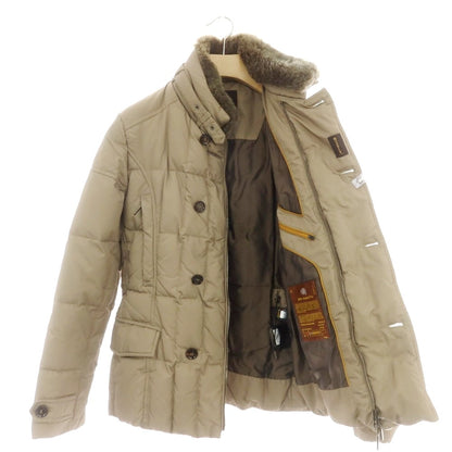 【中古】ムーレー MOORER ポリエステル ファー ダウンジャケット ベージュ【 44 】【 状態ランクD 】【 メンズ 】