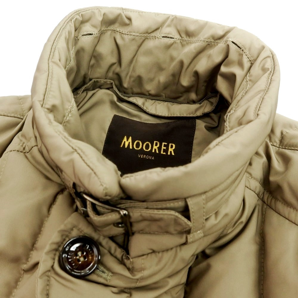 【中古】ムーレー MOORER ポリエステル ファー ダウンジャケット ベージュ【 44 】【 状態ランクD 】【 メンズ 】