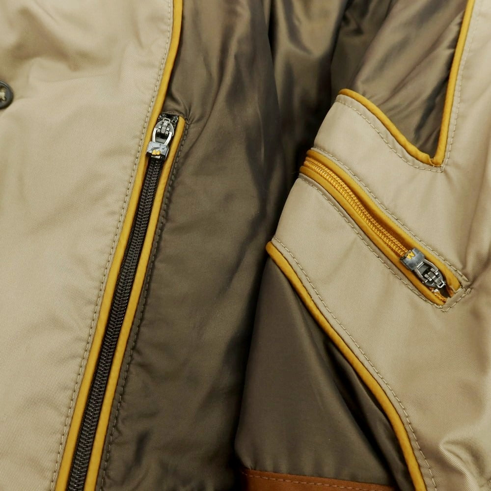 【中古】ムーレー MOORER ポリエステル ファー ダウンジャケット ベージュ【 44 】【 状態ランクD 】【 メンズ 】