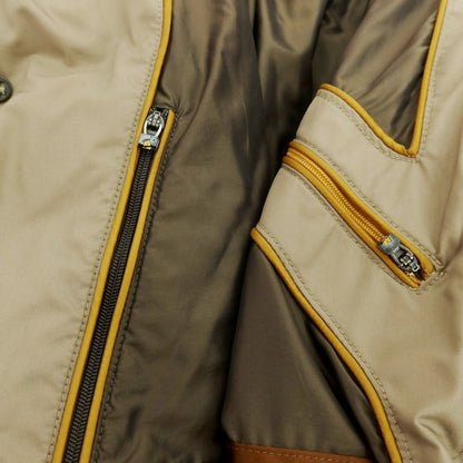 【中古】ムーレー MOORER ポリエステル ファー ダウンジャケット ベージュ【 44 】【 状態ランクD 】【 メンズ 】