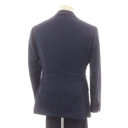 【中古】リングヂャケット RING JACKET × guji ウール グレンチェック スリーピース 3つボタンスーツ ネイビー【 42 】【 状態ランクC 】【 メンズ 】