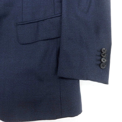 【中古】リングヂャケット RING JACKET × guji ウール グレンチェック スリーピース 3つボタンスーツ ネイビー【 42 】【 状態ランクC 】【 メンズ 】