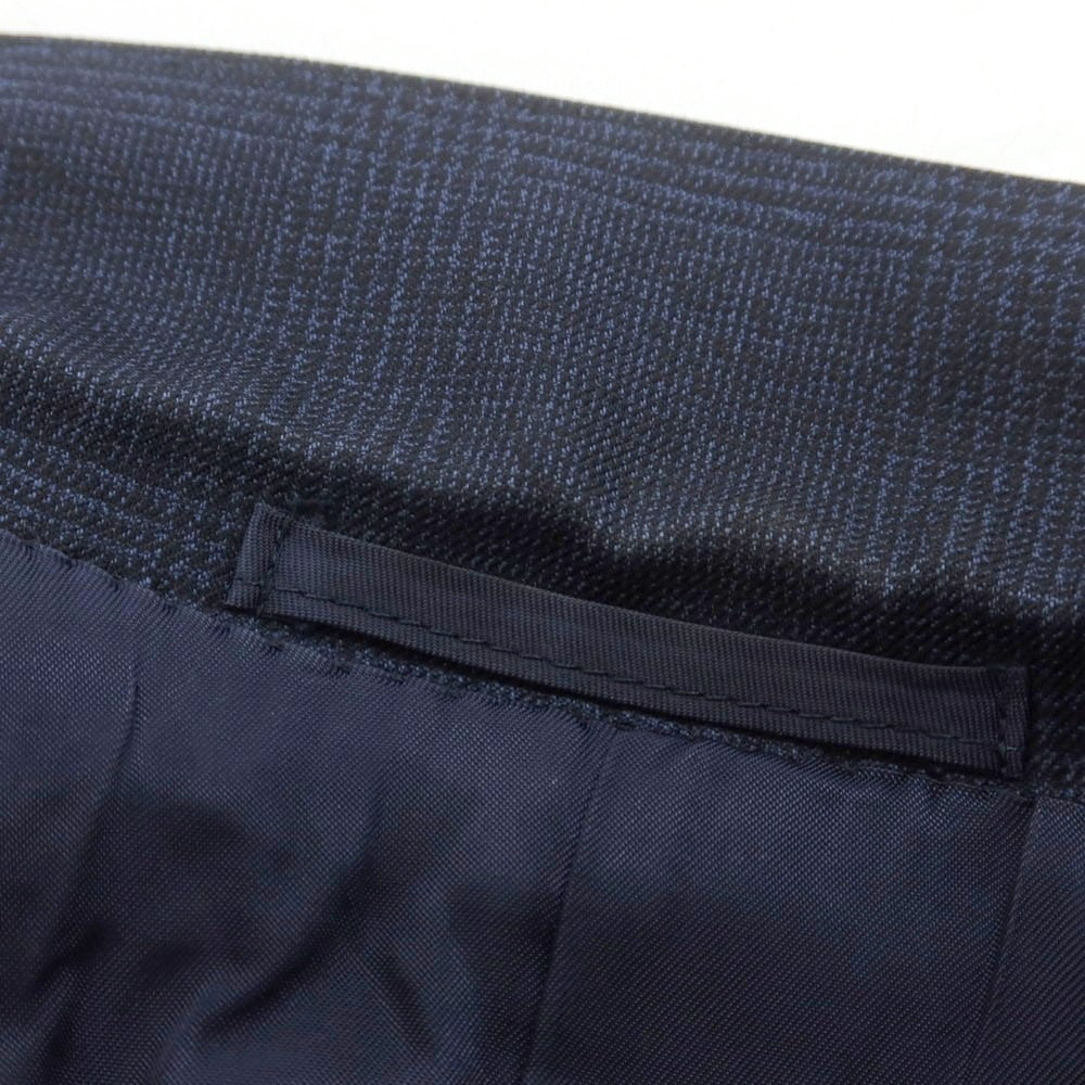 【中古】リングヂャケット RING JACKET × guji ウール グレンチェック スリーピース 3つボタンスーツ ネイビー【 42 】【 状態ランクC 】【 メンズ 】