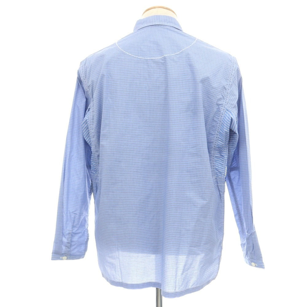 【中古】ジュンヤワタナベ マン JUNYA WATANABE MAN 2025年春夏 チェック パッチワーク カジュアルシャツ ライトブルー【 XS 】【 状態ランクA 】【 メンズ 】