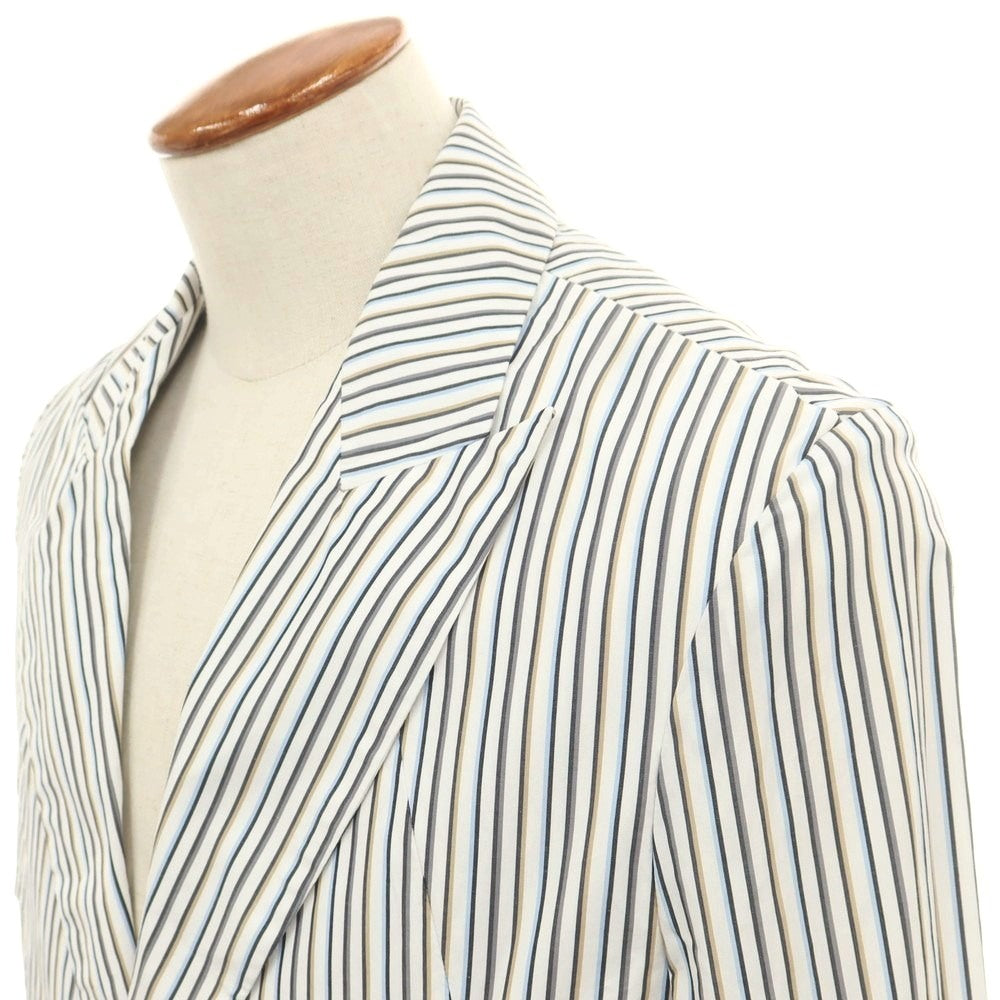 【中古】キココスタディノフ KIKO KOSTADINOV コットン ストライプ 2B カジュアルジャケット ホワイト【 46 】【 状態ランクA 】【 メンズ 】