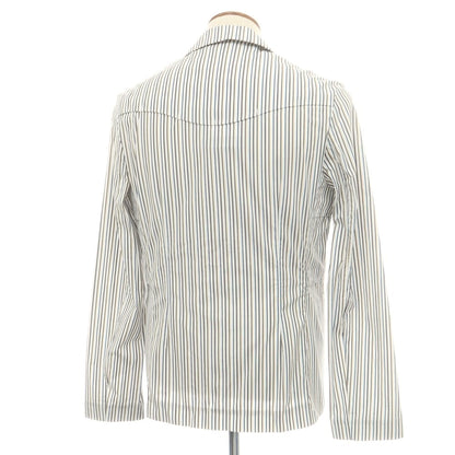 【中古】キココスタディノフ KIKO KOSTADINOV コットン ストライプ 2B カジュアルジャケット ホワイト【 46 】【 状態ランクA 】【 メンズ 】