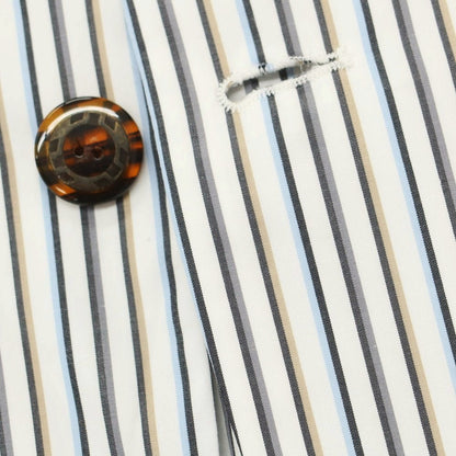 【中古】キココスタディノフ KIKO KOSTADINOV コットン ストライプ 2B カジュアルジャケット ホワイト【 46 】【 状態ランクA 】【 メンズ 】