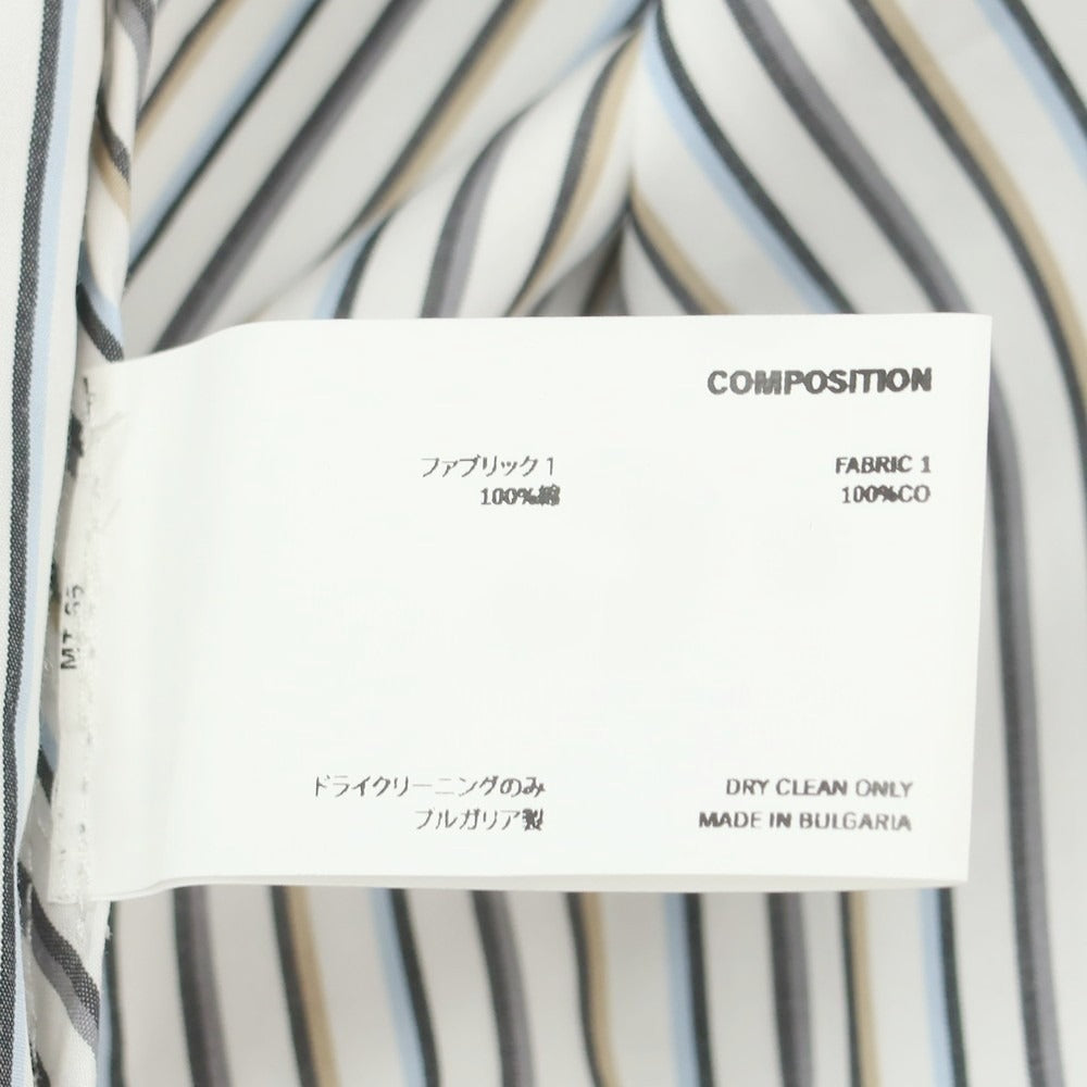 【中古】キココスタディノフ KIKO KOSTADINOV コットン ストライプ 2B カジュアルジャケット ホワイト【 46 】【 状態ランクA 】【 メンズ 】