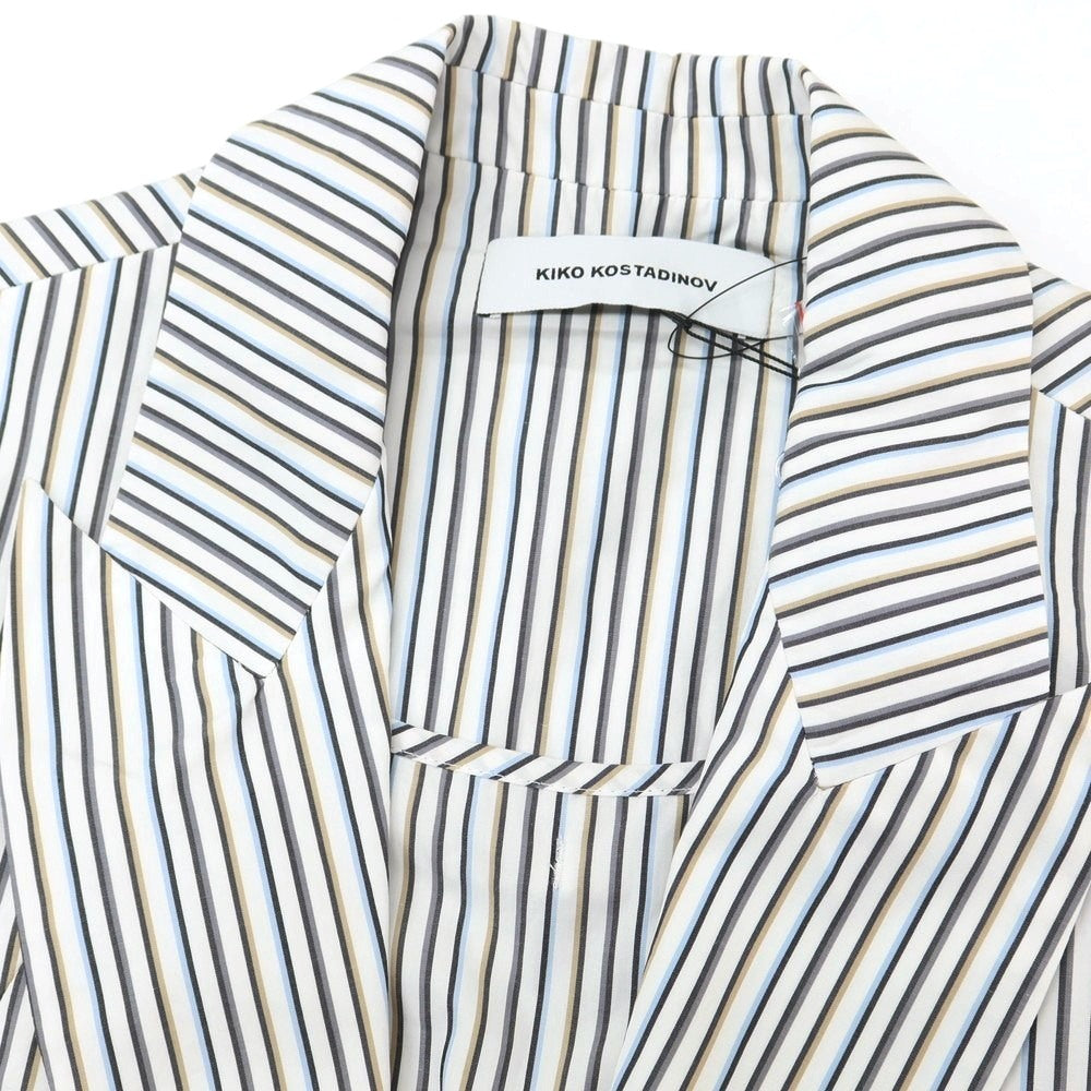 【中古】キココスタディノフ KIKO KOSTADINOV コットン ストライプ 2B カジュアルジャケット ホワイト【 46 】【 状態ランクA 】【 メンズ 】