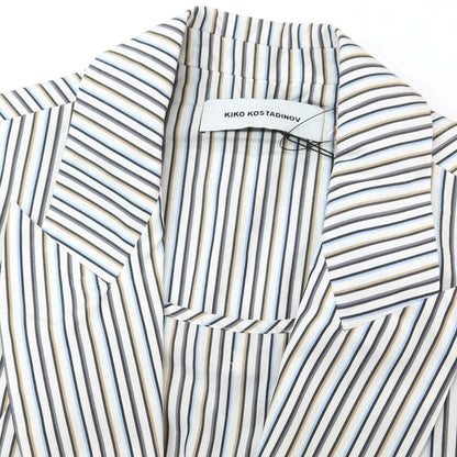 【中古】キココスタディノフ KIKO KOSTADINOV コットン ストライプ 2B カジュアルジャケット ホワイト【 46 】【 状態ランクA 】【 メンズ 】